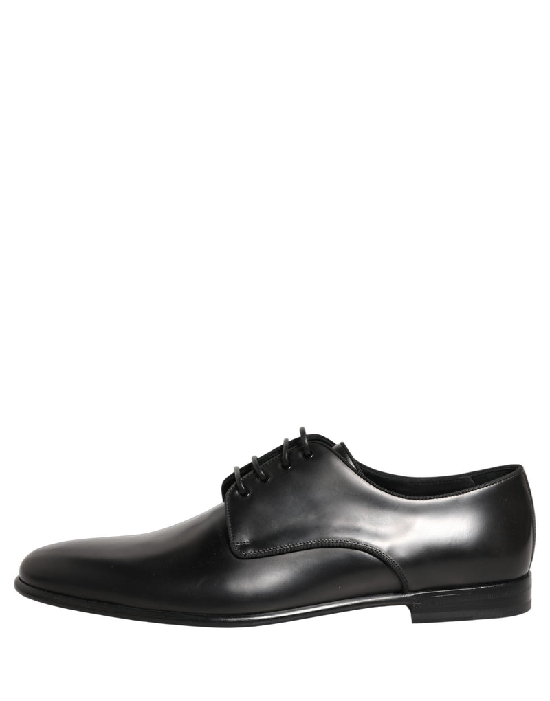 Dolce & Gabbana Black Leather Derby Dress Shoes for Men