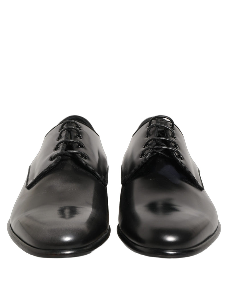 Dolce & Gabbana Black Leather Derby Dress Shoes for Men