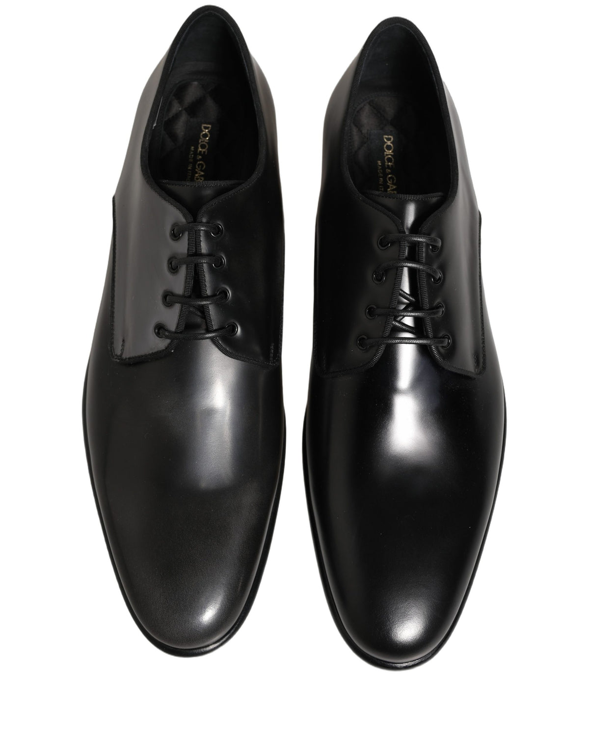 Dolce & Gabbana Black Leather Derby Dress Shoes for Men