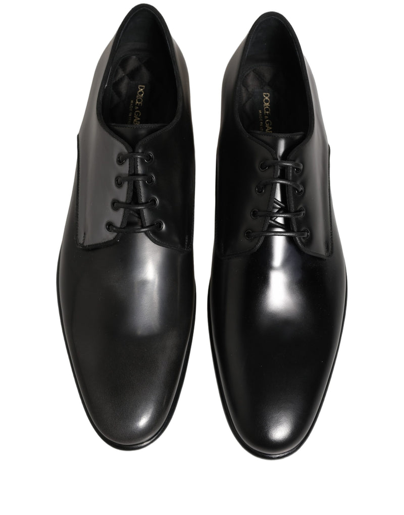 Dolce & Gabbana Black Leather Derby Dress Shoes for Men