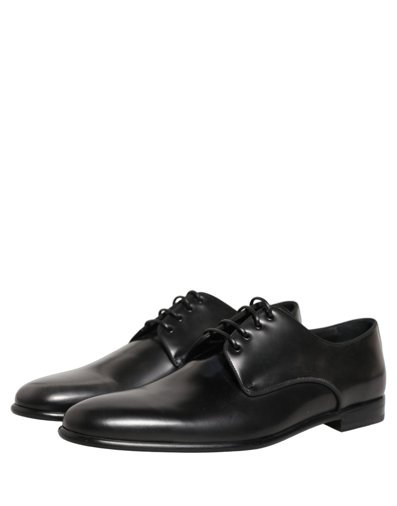 Dolce & Gabbana Black Leather Derby Dress Shoes for Men