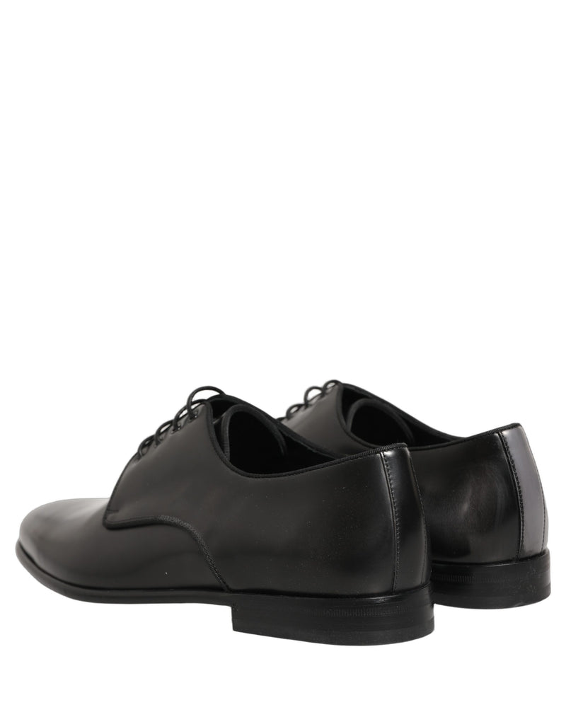 Dolce & Gabbana Black Leather Derby Dress Shoes for Men