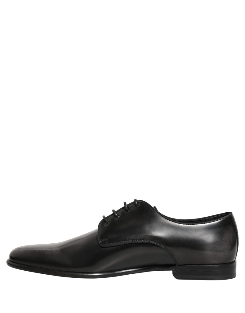 Dolce & Gabbana Black Leather Derby Dress Shoes for Men