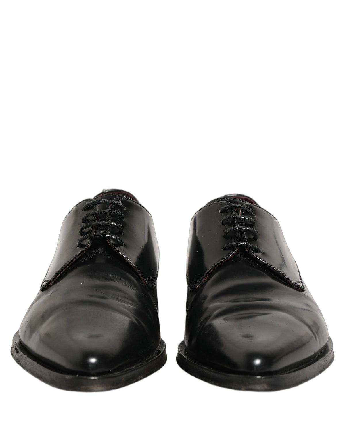 Dolce & Gabbana Black Leather Derby Dress Shoes for Men