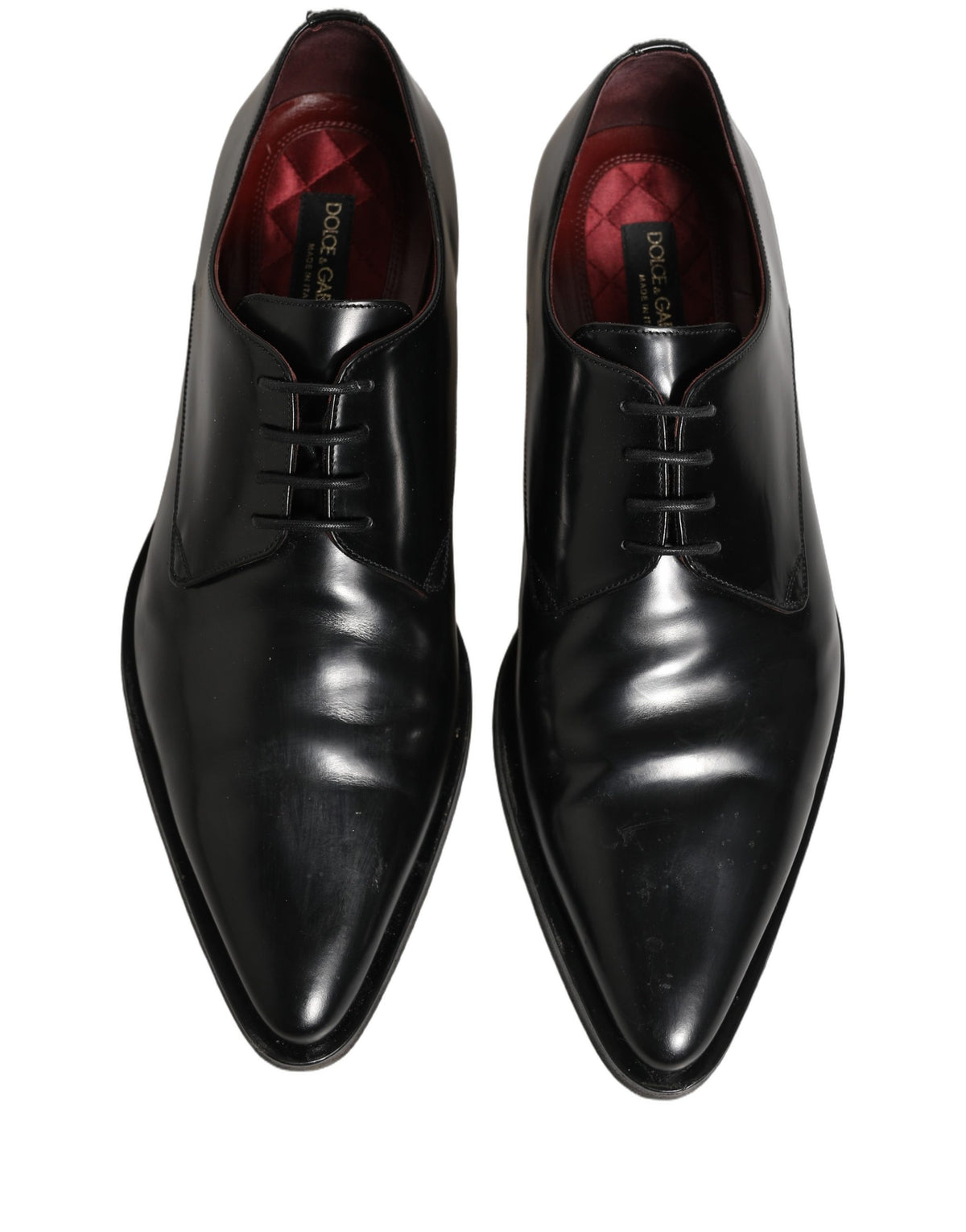 Dolce & Gabbana Black Leather Derby Dress Shoes for Men