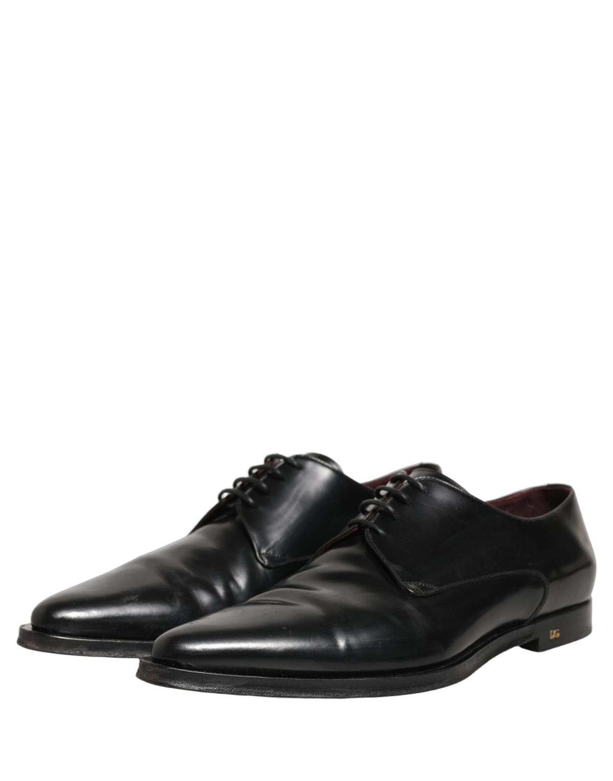 Dolce & Gabbana Black Leather Derby Dress Shoes for Men