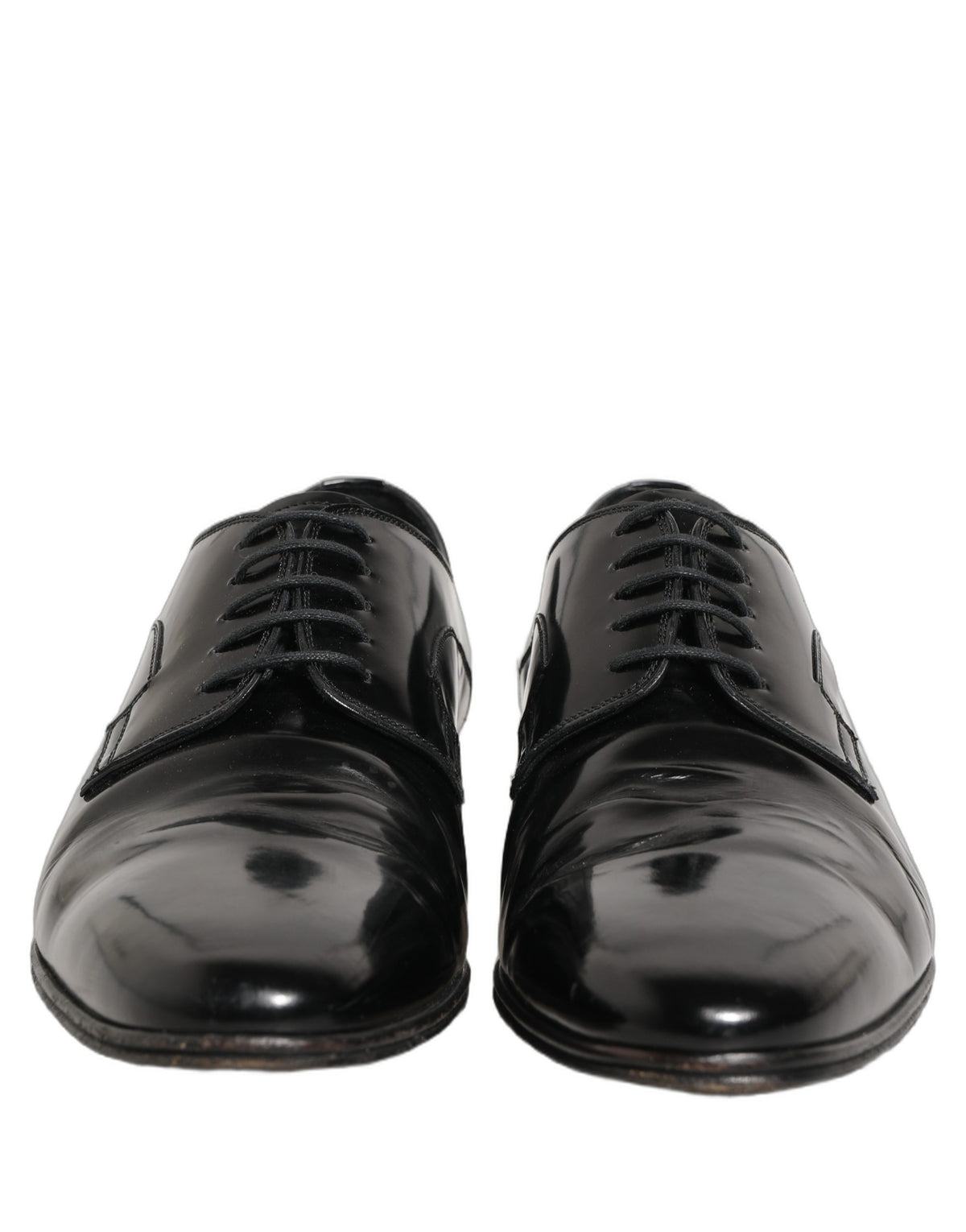 Dolce & Gabbana Black Leather Derby Dress Shoes for Men