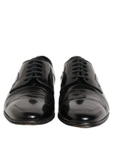 Dolce & Gabbana Black Leather Derby Dress Shoes for Men