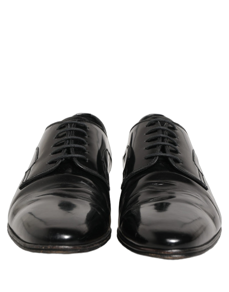 Dolce & Gabbana Black Leather Derby Dress Shoes for Men