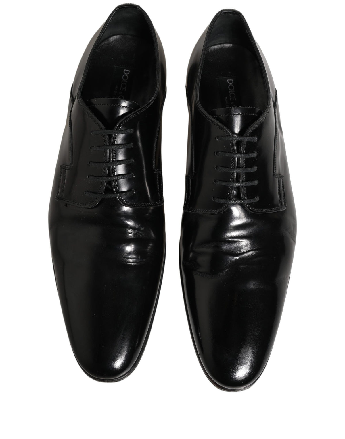 Dolce & Gabbana Black Leather Derby Dress Shoes for Men