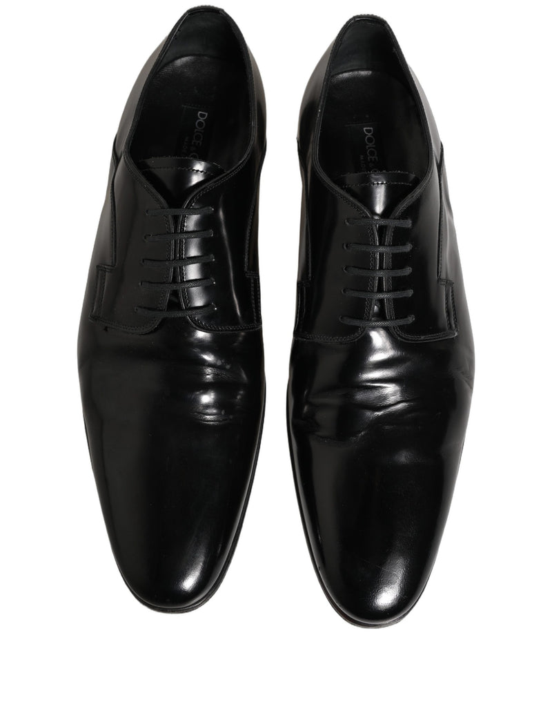 Dolce & Gabbana Black Leather Derby Dress Shoes for Men