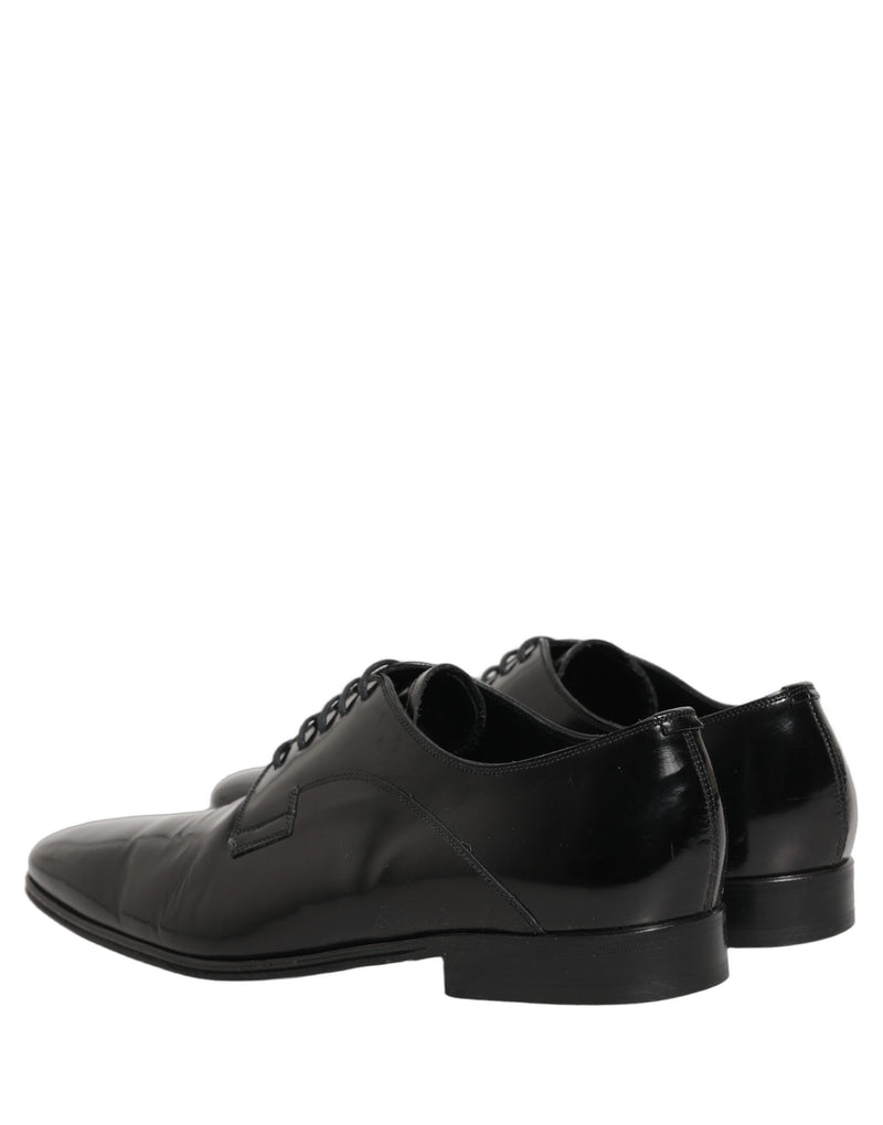 Dolce & Gabbana Black Leather Derby Dress Shoes for Men