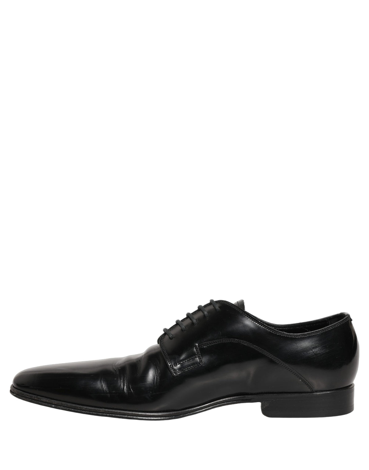 Dolce & Gabbana Black Leather Derby Dress Shoes for Men