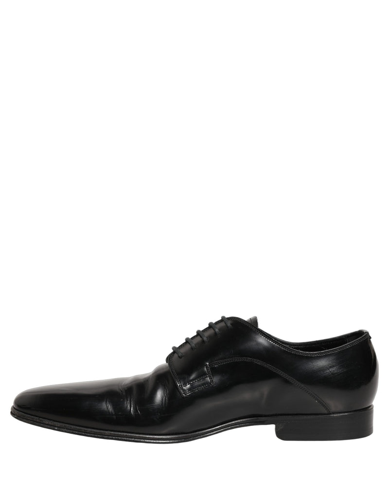 Dolce & Gabbana Black Leather Derby Dress Shoes for Men