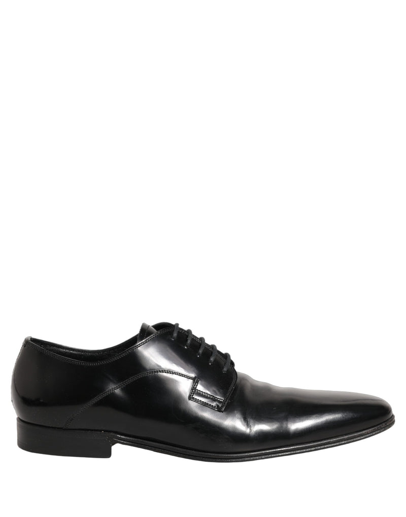 Dolce & Gabbana Black Leather Derby Dress Shoes for Men