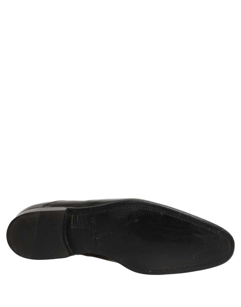 Dolce & Gabbana Black Leather Derby Dress Shoes for Men