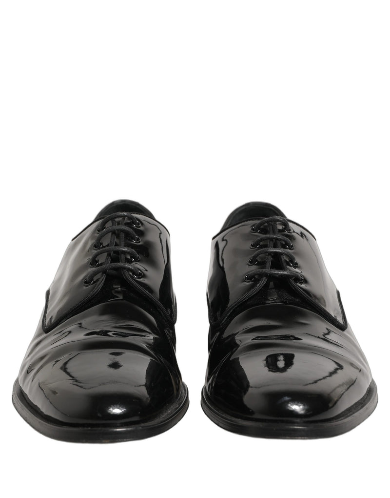 Dolce & Gabbana Black Leather Derby Dress Shoes for Men