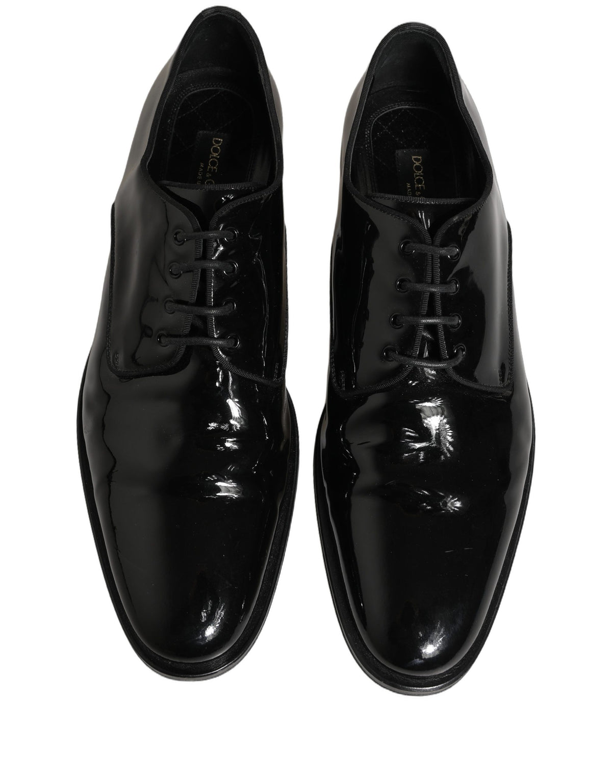 Dolce & Gabbana Black Leather Derby Dress Shoes for Men