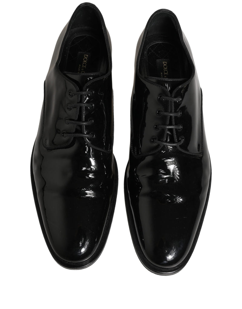 Dolce & Gabbana Black Leather Derby Dress Shoes for Men