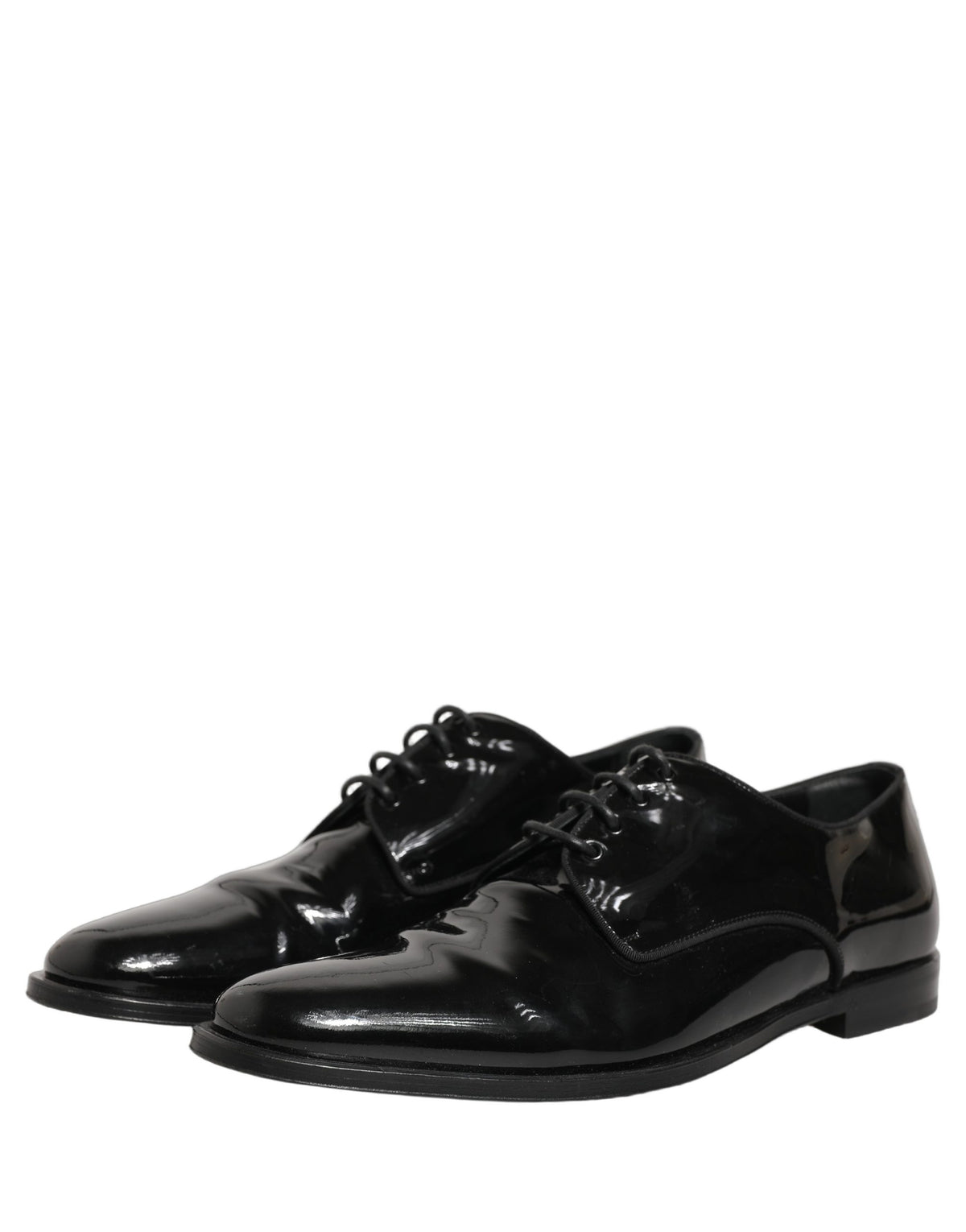 Dolce & Gabbana Black Leather Derby Dress Shoes for Men