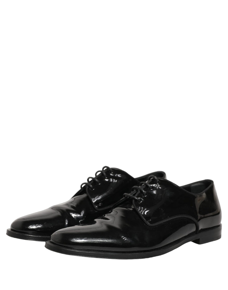 Dolce & Gabbana Black Leather Derby Dress Shoes for Men