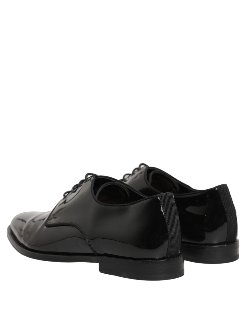 Dolce & Gabbana Black Leather Derby Dress Shoes for Men