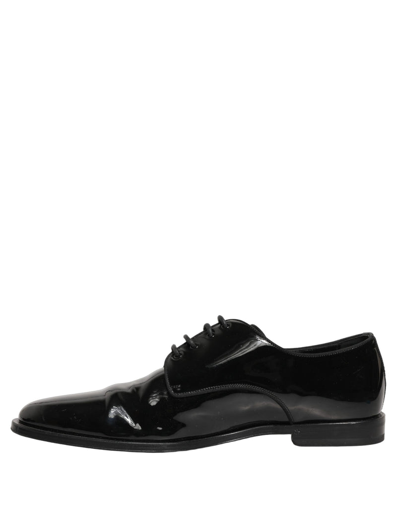 Dolce & Gabbana Black Leather Derby Dress Shoes for Men