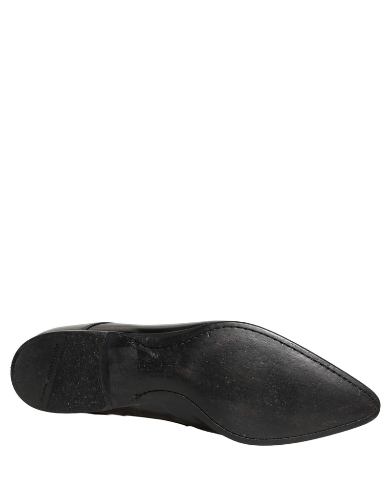 Dolce & Gabbana Black Leather Derby Dress Shoes for Men