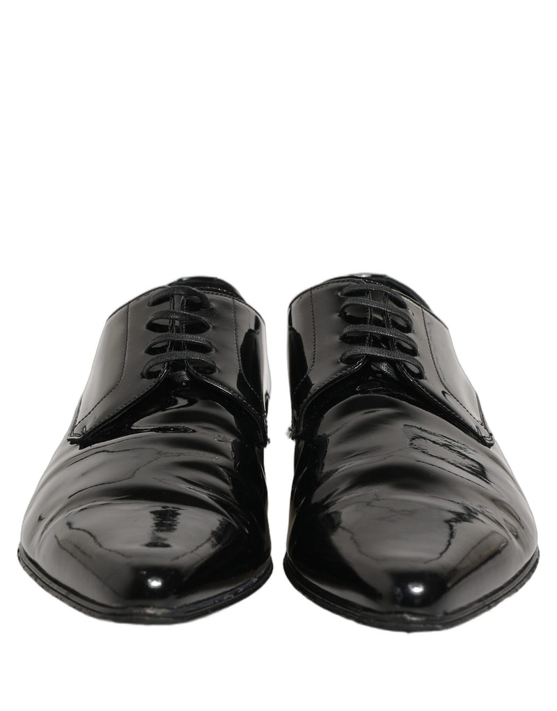 Dolce & Gabbana Black Leather Derby Dress Shoes for Men