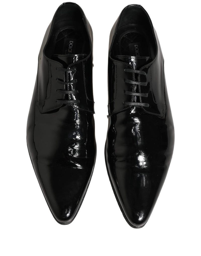 Dolce & Gabbana Black Leather Derby Dress Shoes for Men