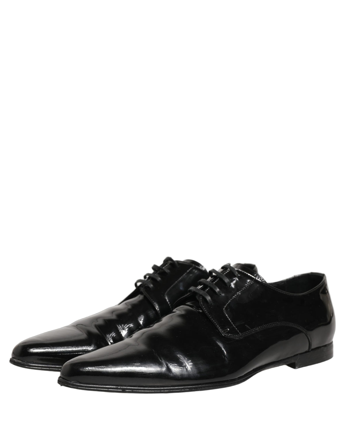 Dolce & Gabbana Black Leather Derby Dress Shoes for Men