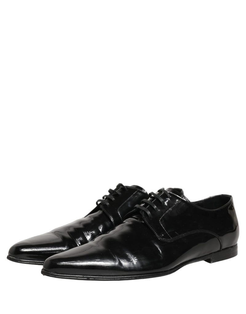 Dolce & Gabbana Black Leather Derby Dress Shoes for Men