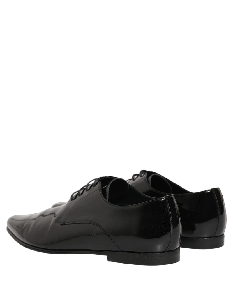 Dolce & Gabbana Black Leather Derby Dress Shoes for Men