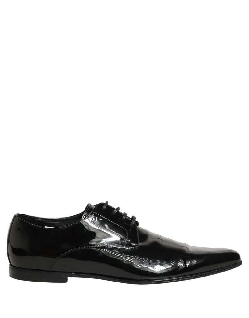 Dolce & Gabbana Black Leather Derby Dress Shoes for Men