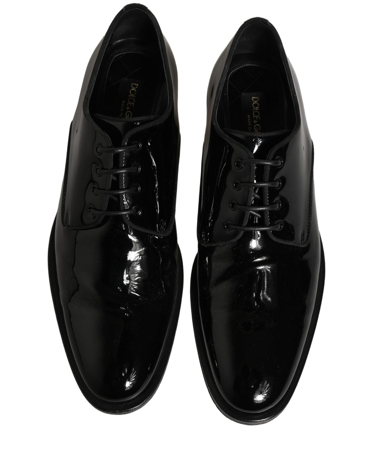 Dolce & Gabbana Black Leather Derby Dress Shoes for Men