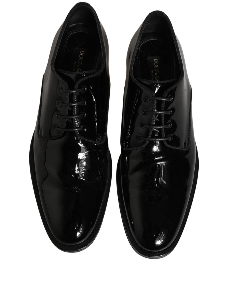 Dolce & Gabbana Black Leather Derby Dress Shoes for Men