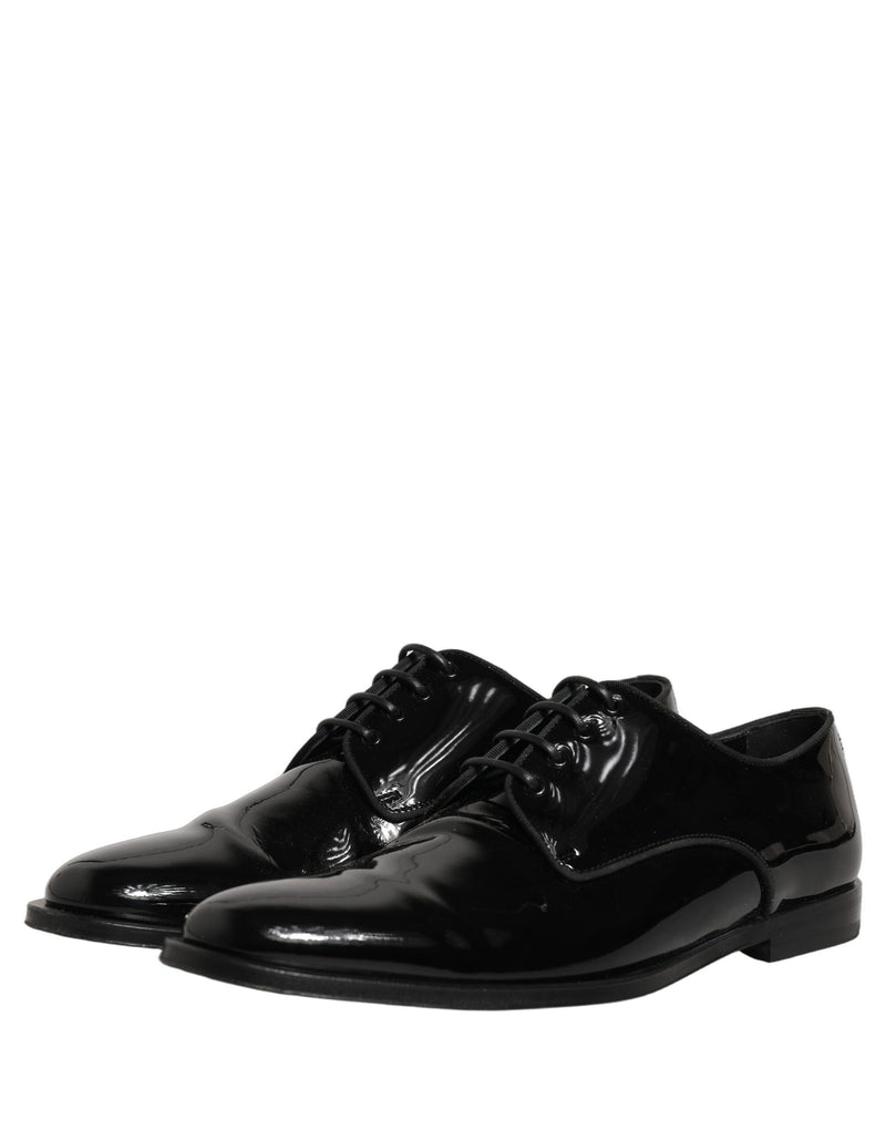 Dolce & Gabbana Black Leather Derby Dress Shoes for Men