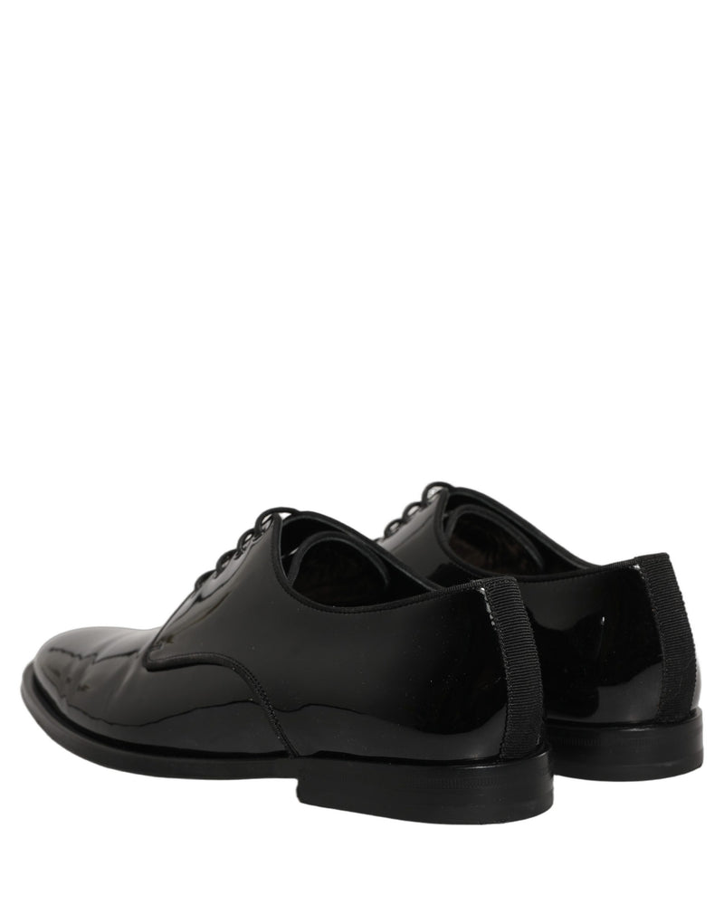 Dolce & Gabbana Black Leather Derby Dress Shoes for Men