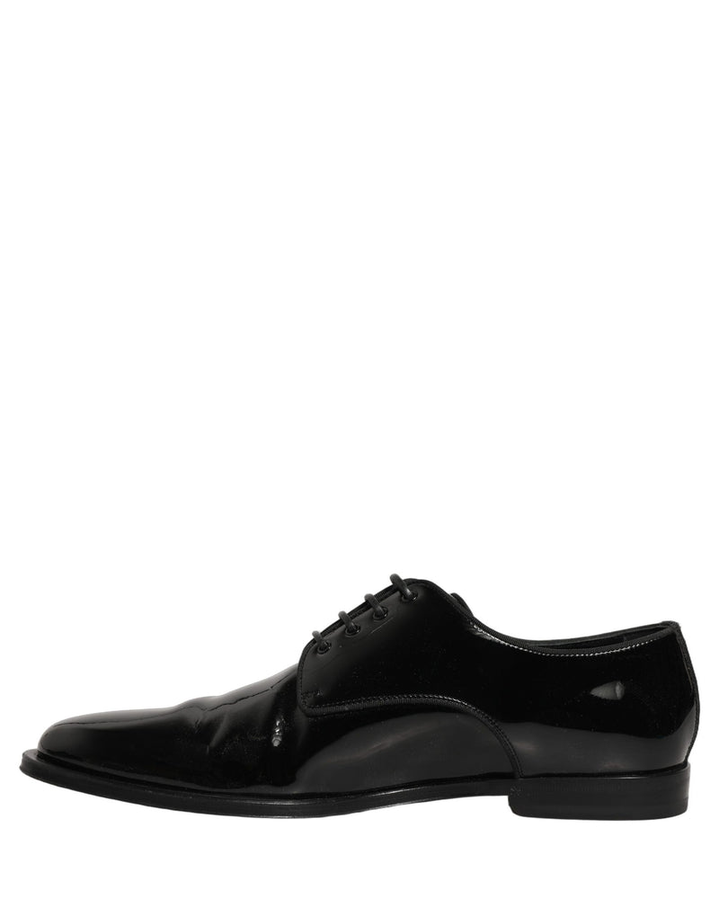 Dolce & Gabbana Black Leather Derby Dress Shoes for Men