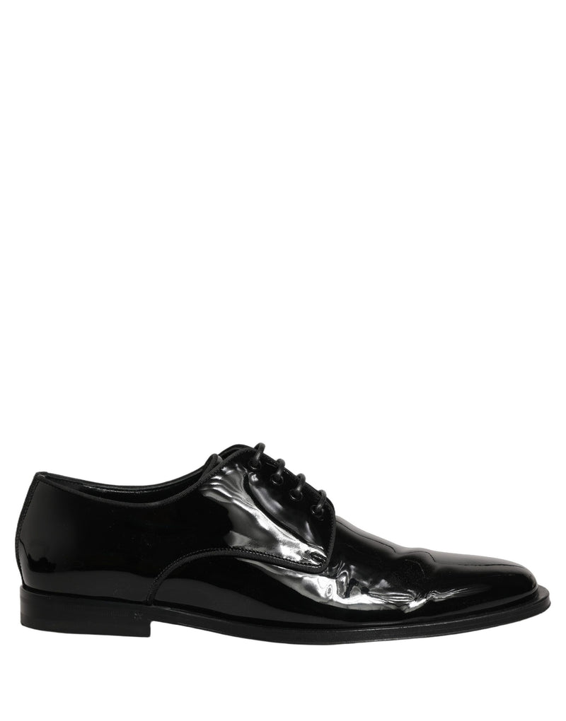 Dolce & Gabbana Black Leather Derby Dress Shoes for Men