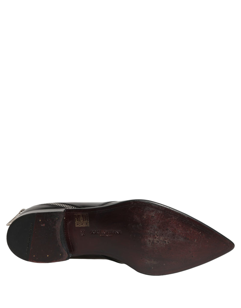 Dolce & Gabbana Black Leather Derby Dress Shoes for Men