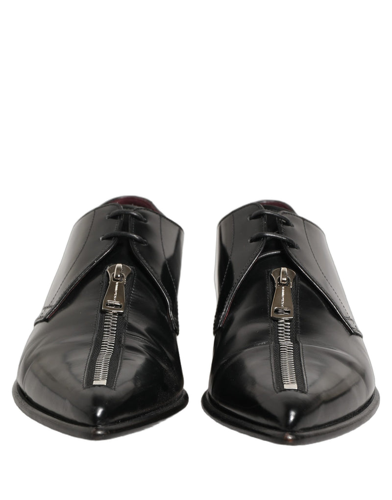 Dolce & Gabbana Black Leather Derby Dress Shoes for Men