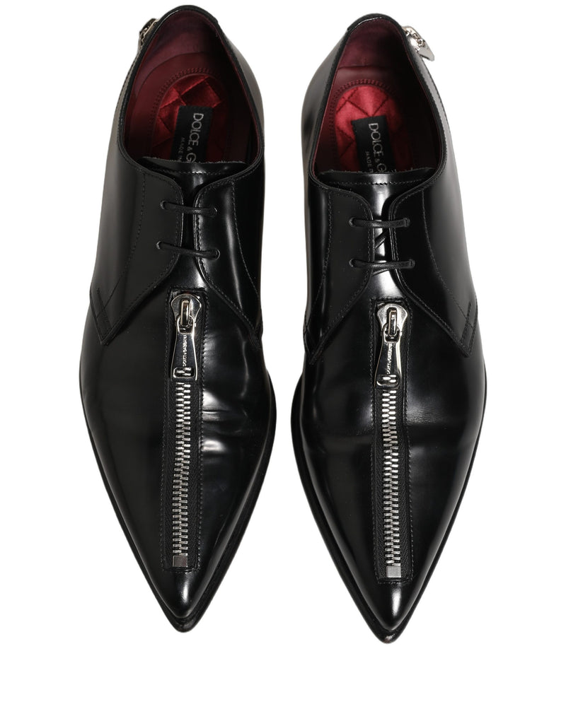 Dolce & Gabbana Black Leather Derby Dress Shoes for Men