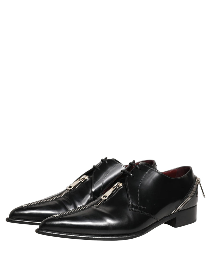 Dolce & Gabbana Black Leather Derby Dress Shoes for Men