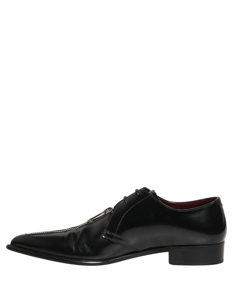 Dolce & Gabbana Black Leather Derby Dress Shoes for Men