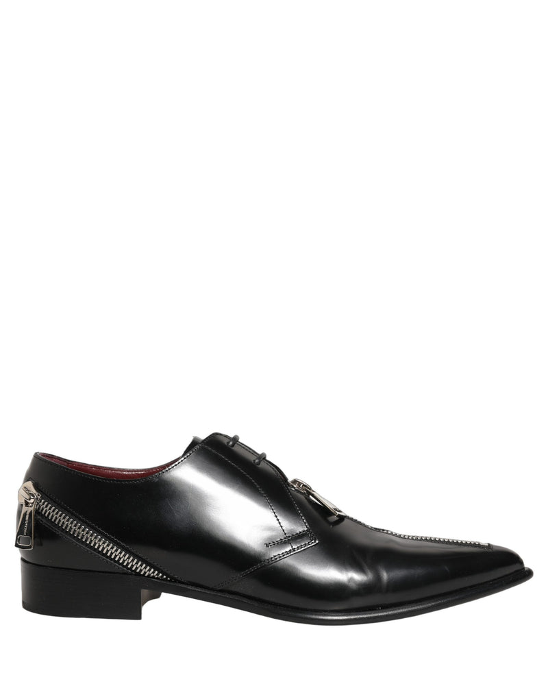 Dolce & Gabbana Black Leather Derby Dress Shoes for Men