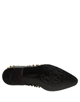 Dolce & Gabbana Black Leather Derby Dress Shoes with Studs