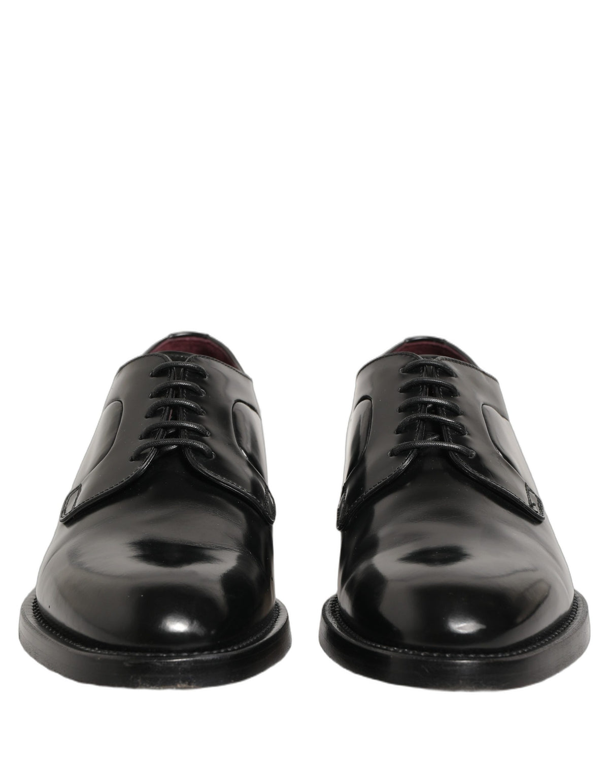 Dolce & Gabbana Black Leather Derby Dress Shoes for Men