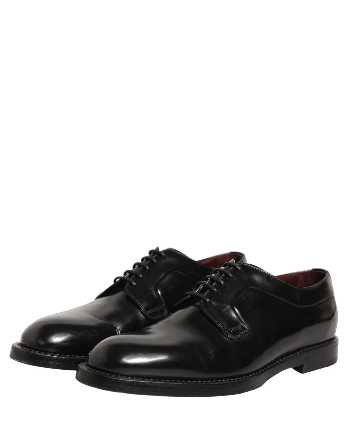 Dolce & Gabbana Black Leather Derby Dress Shoes for Men
