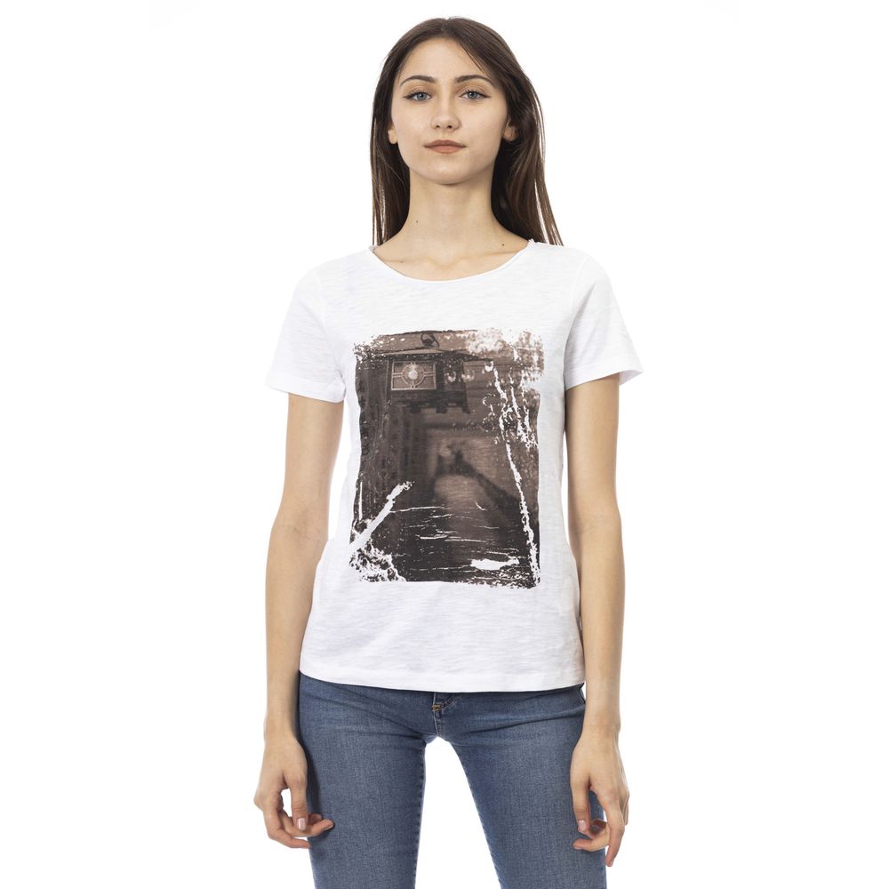 Trussardi Action White Cotton Women T-Shirt - Chic Minimalism